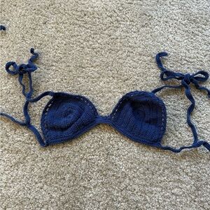 Andi Bagus Blue Crochet Bikini Top